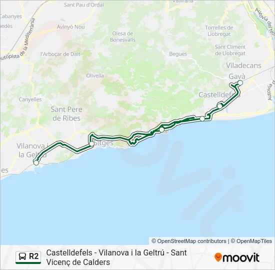 R2 Bus Line Map