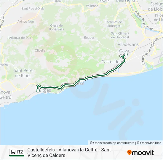 R2 Bus Line Map