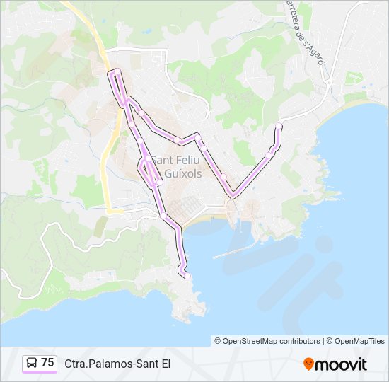 Mapa de 75 de autobús