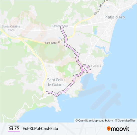 Mapa de 75 de autobús