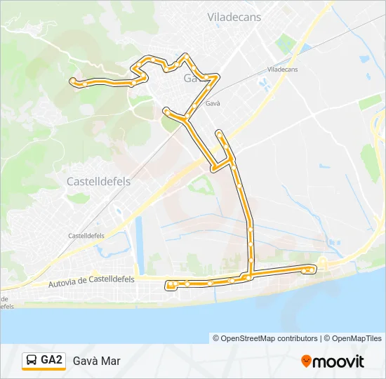 GA2 Bus Line Map