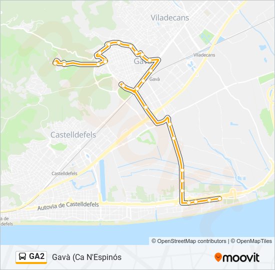 Mapa de GA2 de autobús