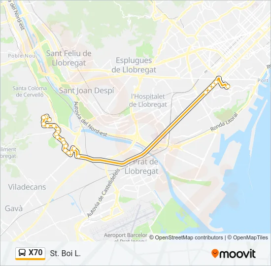 X70 Bus Line Map
