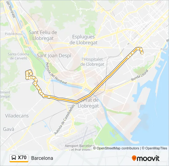 X70 Bus Line Map