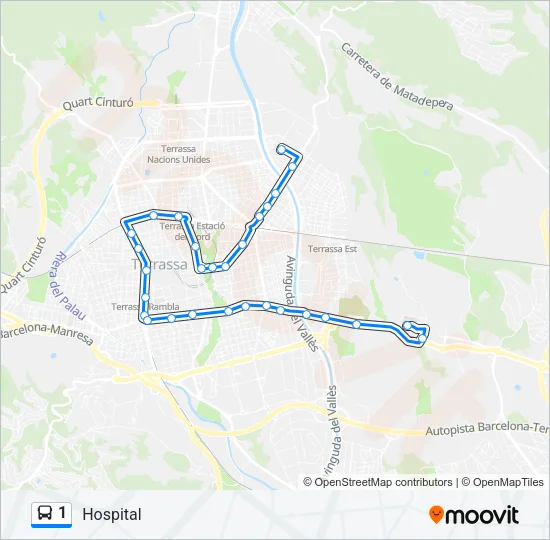 1 Bus Line Map
