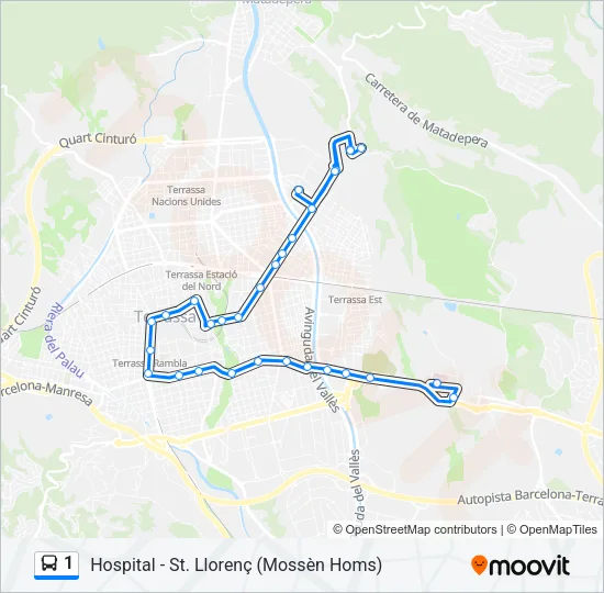 1 Bus Line Map