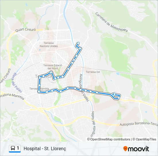 1 Bus Line Map