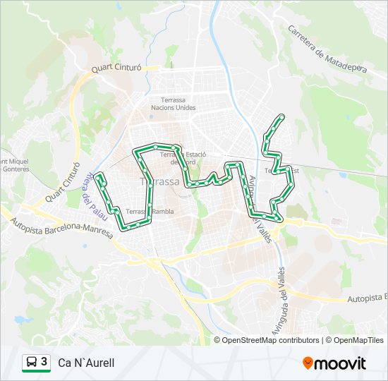 Mapa de 3 de autobús