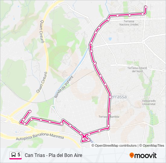 Mapa de 5 de autobús