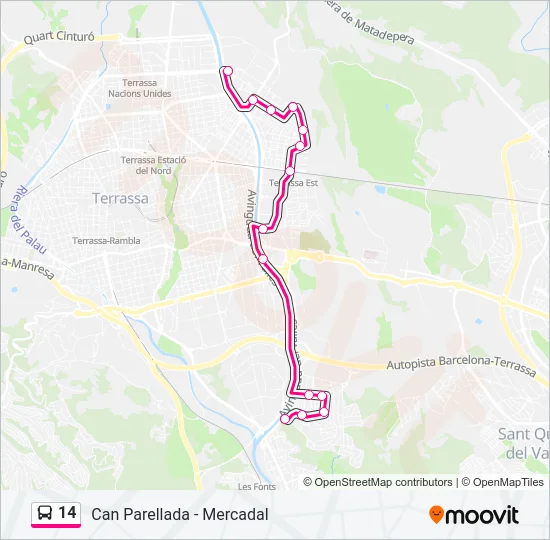 14 Bus Line Map