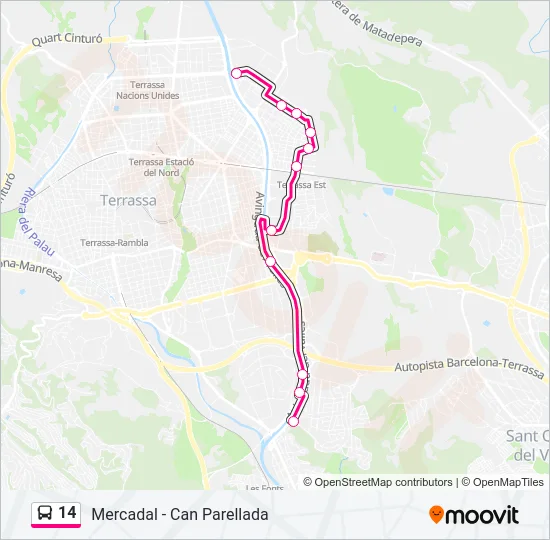 14 Bus Line Map