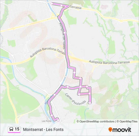 15 Bus Line Map