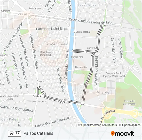 17 Bus Line Map