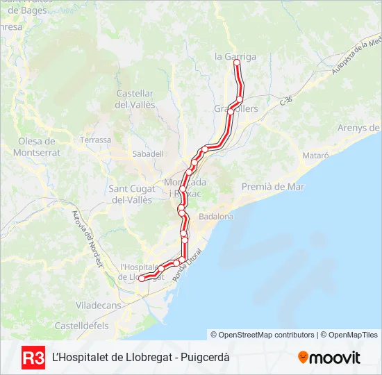 R3 Train Line Map