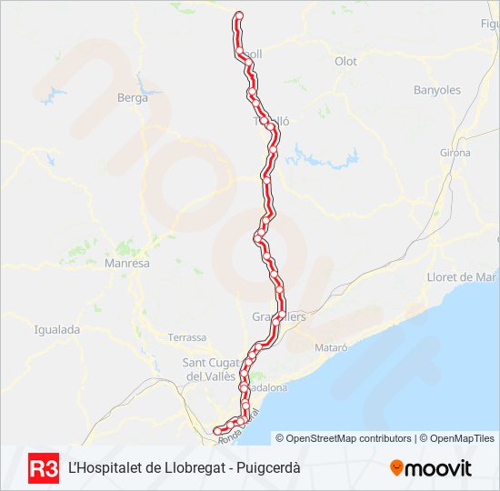 Mapa de R3 de tren