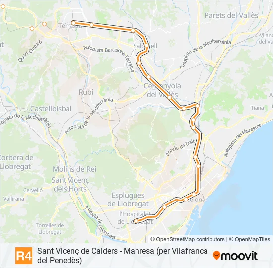 R4 Train Line Map