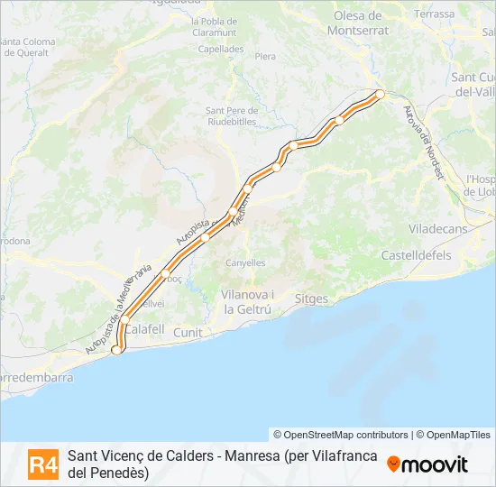 R4 Train Line Map