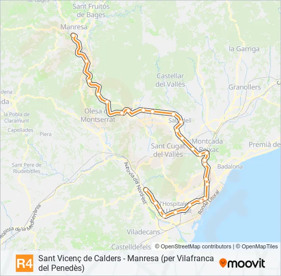 R4 Train Line Map