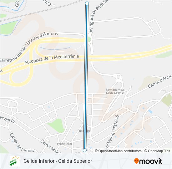 FUNICULAR DE GELIDA  Line Map