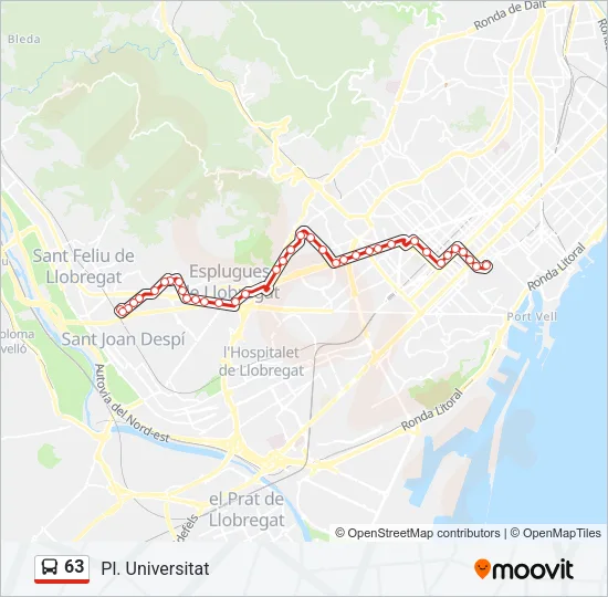63 Bus Line Map