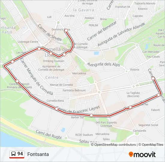94 Bus Line Map