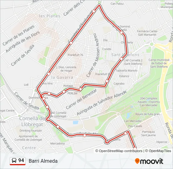 94 Bus Line Map