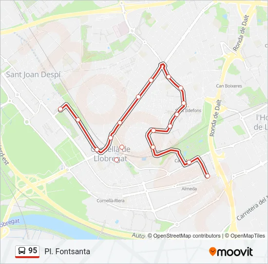 95 Bus Line Map