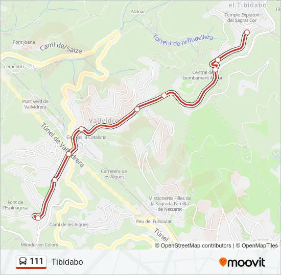 111 Bus Line Map