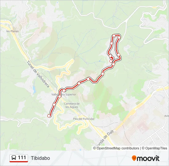 111 Bus Line Map