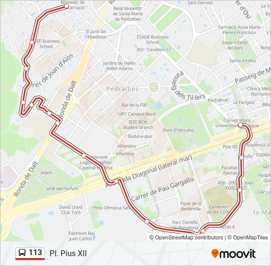 113 Bus Line Map