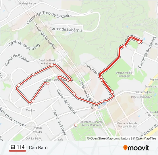 114 Bus Line Map