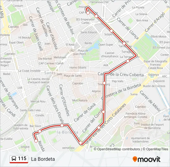 115 Bus Line Map