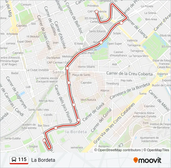 115 Bus Line Map