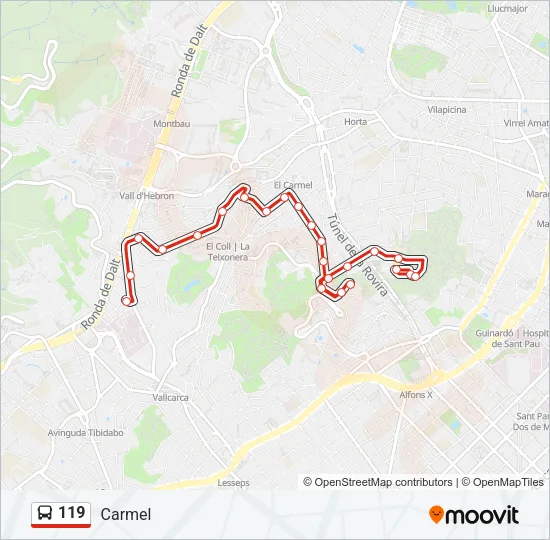 119 Bus Line Map