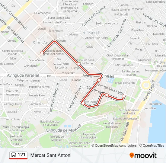 121 Bus Line Map