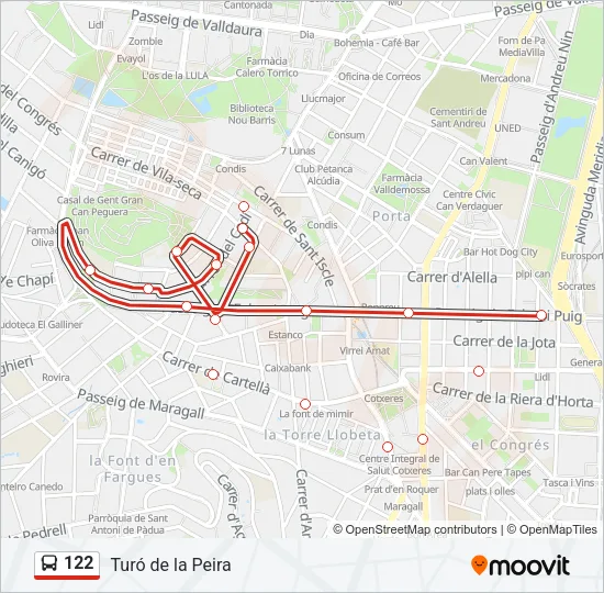 122 Bus Line Map