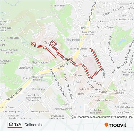 124 Bus Line Map