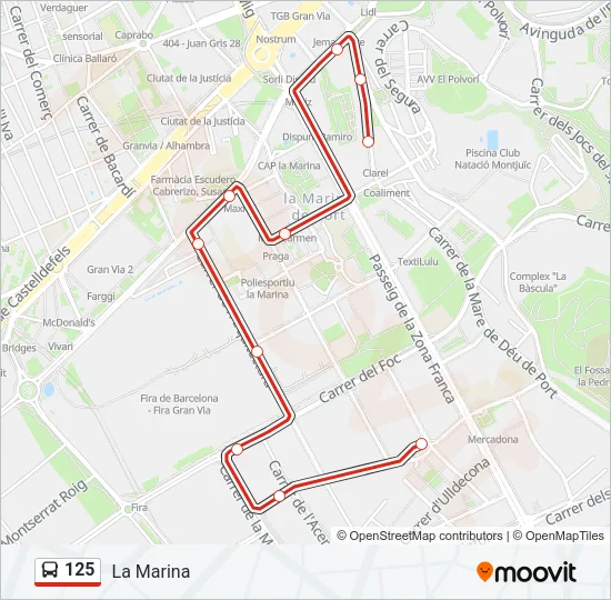 125 Bus Line Map