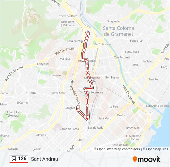 126 Bus Line Map