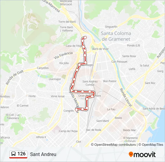 126 Bus Line Map