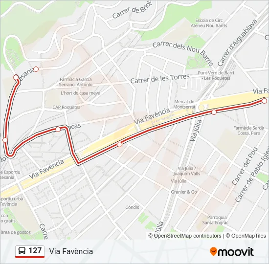 127 Bus Line Map