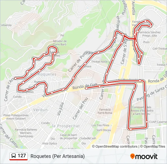127 Bus Line Map