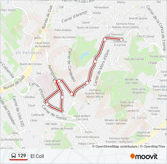 129 Bus Line Map