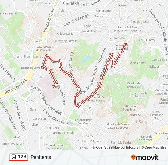 129 Bus Line Map
