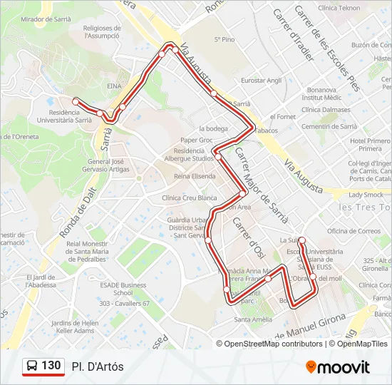 130 Bus Line Map