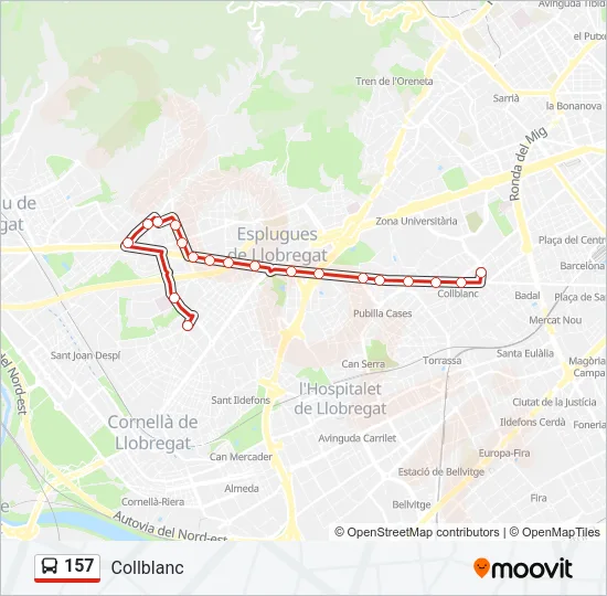157 Bus Line Map