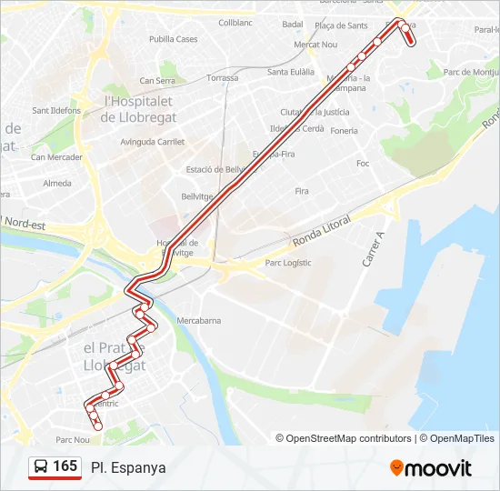 165 Bus Line Map