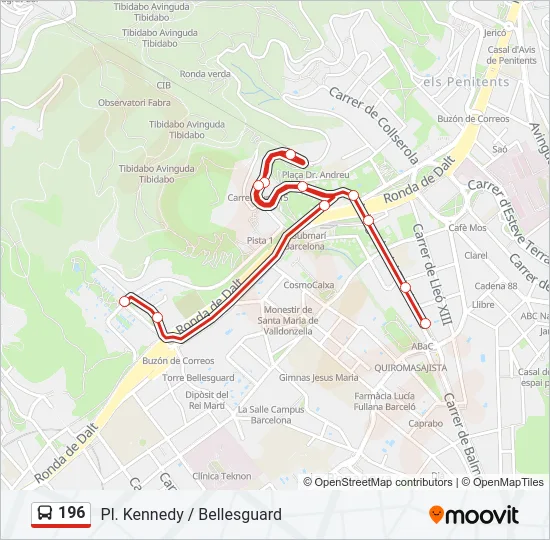 196 Bus Line Map