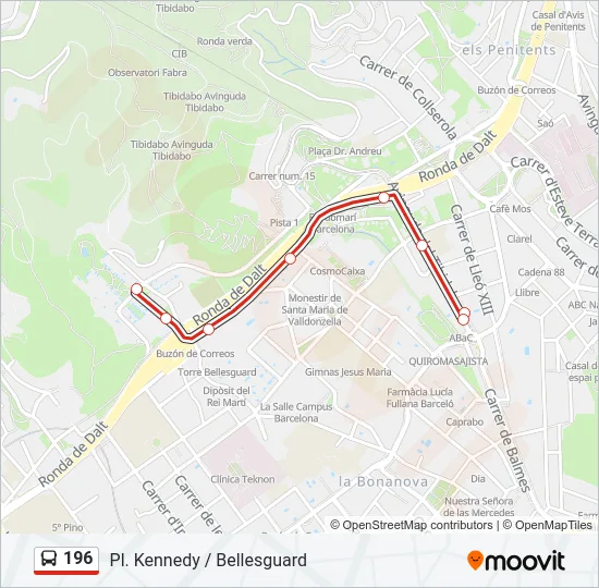 196 Bus Line Map