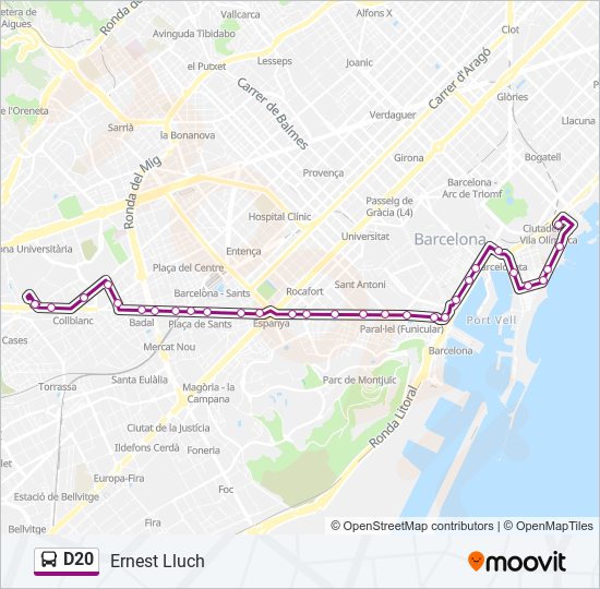 D20 bus Line Map